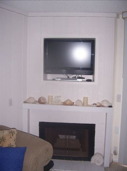 A-312 Downstairs TV & Fireplace
